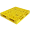 พาเลทพลาสติก HDPE Grid น้ำหนักเบา พาเลทพลาสติกสีเหลือง 120x100x15cm