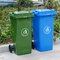 ถังขยะพลาสติกล้อพลาสติก HDPE สีเขียว 100L 120L ถังขยะพลาสติกกลางแจ้ง