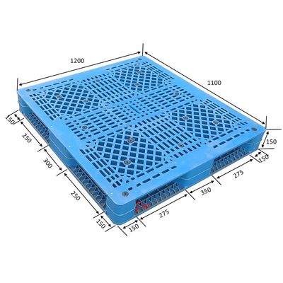 ทางเข้า HDPE สี่ทางขนาดใหญ่ สองด้าน พาเลทพลาสติกยูโร วางซ้อนกันได้