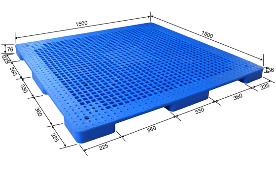 1500 * 1500 Euro 9 Feed พาเลทพลาสติก HDPE กำหนดขนาดบางสำหรับพื้นแพะ