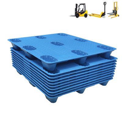 HDPE ด้านเดียว 9 ฟุตซ้อนคลังสินค้าขนส่งพาเลทพลาสติก